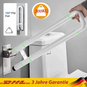 WC Toilette Stützklappgriff Behinderte Aufstehhilfe Edelstahl Haltegriff 300KG, - Bild 1 von 23