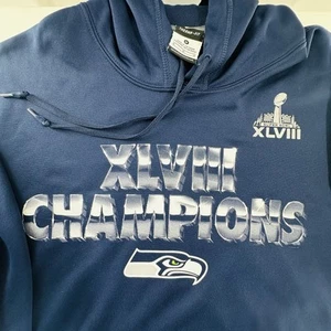 Felpa con cappuccio Nike Seattle Seahawk's SUPER BOWL CHAMPIONS Uomo Medium - Foto 1 di 9