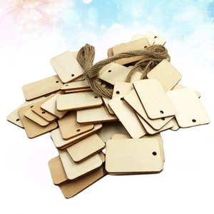 50 Pcs Rectangular Hanging Tag Scrapbooking Chipboard Wooden Plates - Afbeelding 1 van 12