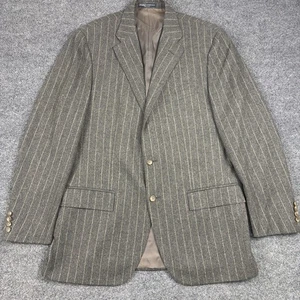 Polo Ralph Lauren Pinstripe Blazer Mens Size 42 Wool Cashmere Made In Italy - Picture 1 of 11