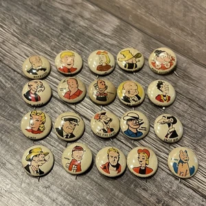 KONVOLUT 20 KELLOGG PEP COMIC BUTTONS PINS PINBACKS 40ER 50S CEREAL SANDY RARE - Bild 1 von 6