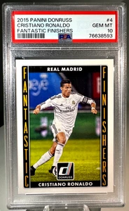 Cristiano Ronaldo 2015 Donruss #4 *Fantastic Finishers* Real Madrid GOAT PSA 10 - Imagen 1 de 2