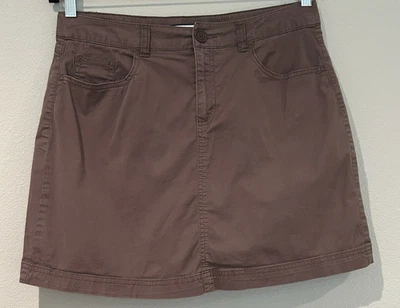 Croft & Barrow Skort Mujer Talla 12P Pequeño Marrón Denim Calce Clásico Falda Pantalones Cortos Foto 1 de 4
