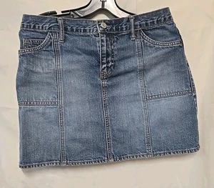 GAP Cotton Vintage Denim Blue Jean Flat Front Mini Skirt A Line Y2K Size 6 - Picture 1 of 6
