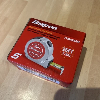 Snap On Tools Tape Measure Aluminium Case Dual Scale - 25ft 7.5m TPMA25EM - Image 1 of 4