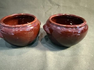 Pair Of Heinz Made By McCoy Small Brown Bean Condiment Crocks - Picture 1 of 5