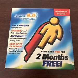 Vintage 2000’s AOL 9.0 Mailer - BOX ONLY NO CD - Rare fiber box 2 Months! - Photo 1/7