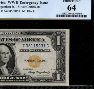 1935A $1 North Africa WWII Emergency Issue PCGS 64 Choice Unc. Fr. 2306 (BAE) - Picture 1 of 4