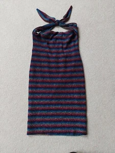 TOPSHOP Multicoloured Sparkle Halter Neck Tube Dress - Size 10 - Picture 1 of 4