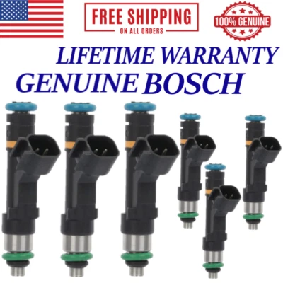 Inyectores de combustible OEM BOSCH 6 piezas para Jeep Wrangler 2007, 2008, 2009, 2010 3,8 L Foto 1 de 3