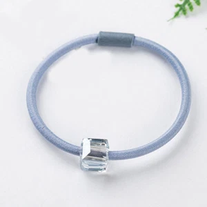 Women Solid Crystal Hair Ring Hair Rope Rubber Bands Scrunchie Hair Accessories↕ - Picture 1 of 18