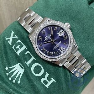 💜 Rolex Datejust 31 Aubergine Purple Roman Diamond Dial Bezel 278384 ORIGINAL💜 - Picture 1 of 8