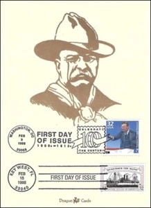 Sc. 3182b/3192 Teddy Roosevelt Dragon Karten Dual-Cancel FDC - Bild 1 von 1