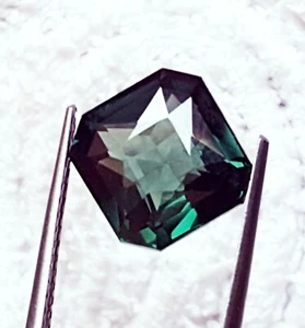 Natural Green Tourmaline Asscher Cut 13.05 Ct Certified Loose Gemstone - Imagen 1 de 8