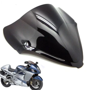Black Double Bubble Windshield Shield For Suzuki Hayabusa GSX1300R 2008-2018 - Picture 1 of 4
