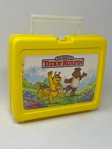 Vintage 1986 Teddy Ruxpin Yellow Plastic Lunch Box by Thermos Retro Collectible - Picture 1 of 16