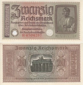 Reichskreditkassen, 20 Reichsmark o.D. (1939), Ros.554a, ksfr. - Picture 1 of 1