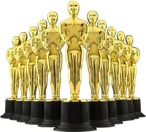 12 pk Gold Award Trophy Golden Hollywood Statues Trophies 6" FAST SHIP! AF4 - Picture 1 of 1