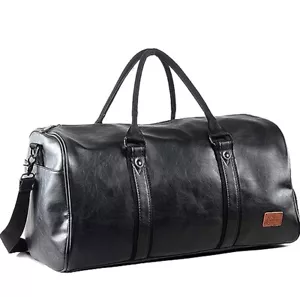 Weekender Oversized Travel Duffel Bag with Shoe Pouch, Leather Carry on Bag NEW - Picture 1 of 17