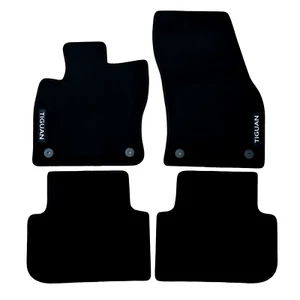 Car Floor Mats Velour For VW Tiguan Waterproof Black Carpet Rugs Auto Liners New - Picture 1 of 11