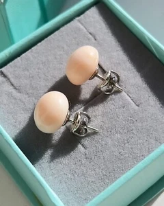 Vintage Paar Ohrstecker Natur Koralle Rotgold 585 14K Schmuck Unikat Damen - Bild 1 von 10
