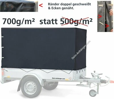 Hochplane Plane für STEMA Anhänger F 750 850 Baumarktanhänger Anthrazit 1m 100cm - Bild 1 von 4