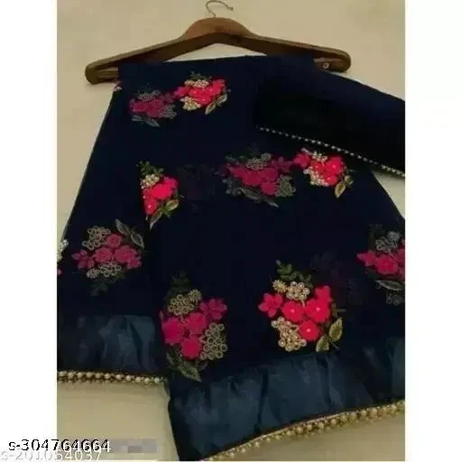 网布刺绣工作纱丽 — 第 1/1 张图片