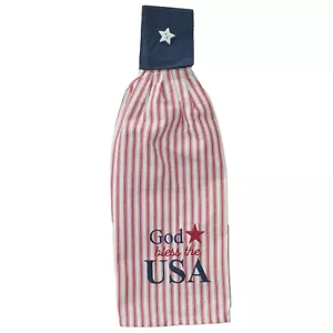 Asciugamano da cucina patriottico oro Bless the USA asciugamano da appendere 4 luglio decorazione - Foto 1 di 2