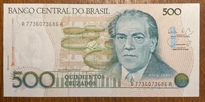 BRESIL BILLET DE 500 CRUZADOS (BILL 117) - Picture 1 of 2