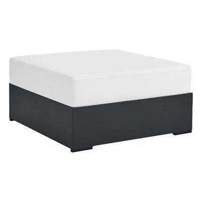 Otomana de aluminio con recubrimiento en polvo para patio exterior Tahoe en gris blanco Foto 1 de 4