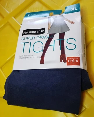 New NO NONSENSE Super Opaque Tights Control Top Size XL Dark Navy Starry Night - Image 1 of 4