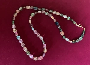 Vintage Natural Tourmaline 18K Yellow Gold Necklace - Picture 1 of 8