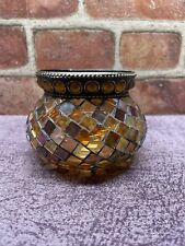 Party Lite Candle Holder Colorful Mosaic Beautiful Colors EUC