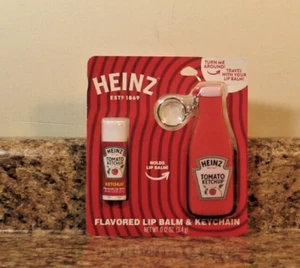 Set balsamo labbra e portachiavi aromatizzati Heinz Ketchup nuovo - Foto 1 di 3