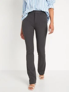 OLD NAVY ~ NWT! 6 8 ~ Dark Gray High Rise Waisted PIXIE Stretch Flare Pants B12 - Picture 1 of 4