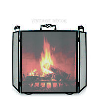 Vintage Decor ® Medieval Curved Black Classic Fire Front to Suit 18" Opening