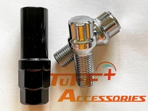 20x Spline Ultra Slim Bolt 14x1.5 Chrome 28mm thread for Merc, Audi+1 FREE Key - Picture 1 of 3