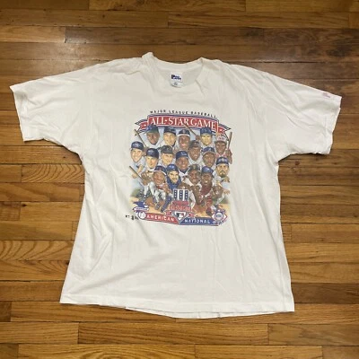 VTG 1997 MLB All Star Game Pro Player Caricature Graphic T Shirt Size 2XL Used - Image 1 of 4