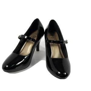 Scarpe decolte Its OK nere con tacco alto e plateau misura 6W - Foto 1 di 12