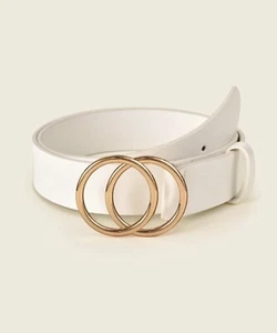 Double O-Ring Buckle Belt White - Picture 1 of 5