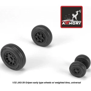 Armory Models AR AW32502 Scale 1:32 JAS-39 Gripen wheels w/ weighted tires early - Picture 1 of 24