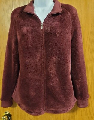 Exertek Full Front Zip Women's Fuzzy Fleece Jacket/Size L/Purple - Image 1 of 4