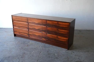 Nine Drawer Restored Rosewood Mid-Century Danish Modern Large Dresser - Picture 1 of 9