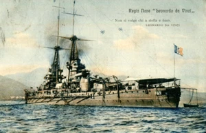 1915 postcard Italian Navy warship LEONARDO DA VINCI with war message - Picture 1 of 2