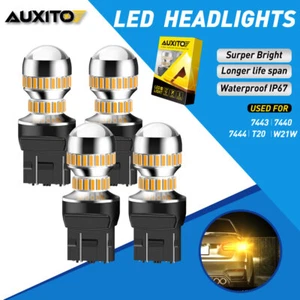 4 bombillas LED AUXITO 7443 7440 ámbar señal de giro estacionamiento DRL sin errores - Imagen 1 de 12