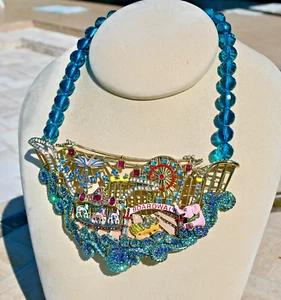 New $390 HEIDI DAUS Boardwalk Bling Sparklescape Necklace Enamel Crystals - Picture 1 of 5