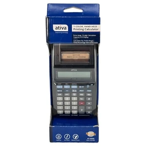 Handheld Printing Calculator Retail XL Display AC/DC Battery Ativa AT-P500 NIB - Picture 1 of 8