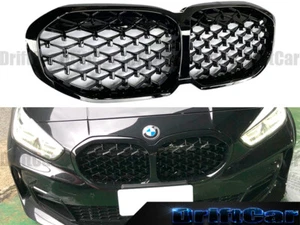 FOR BMW F40 1 SERIES 2019 2020 2021 BRAND NEW PIANO GLOSS BLACK DIAMOND GRILLE - Picture 1 of 4