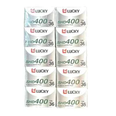 Lucky Film SHD400 B&W 负片 DX 胶片(35 毫米卷膜,36 张曝光)10 包 — 第 1/4 张图片