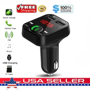 In Car Bluetooth FM Transmitter Radio MP3 Wireless Adapter Car Kit USB Charger 2 - Picture 1 of 12